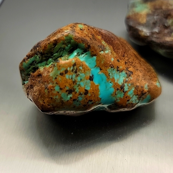 Natural Royston Pilot Mountain Fox Blue Gem Turquoise Polished 2 Specimen Nugget - Picture 10 of 12